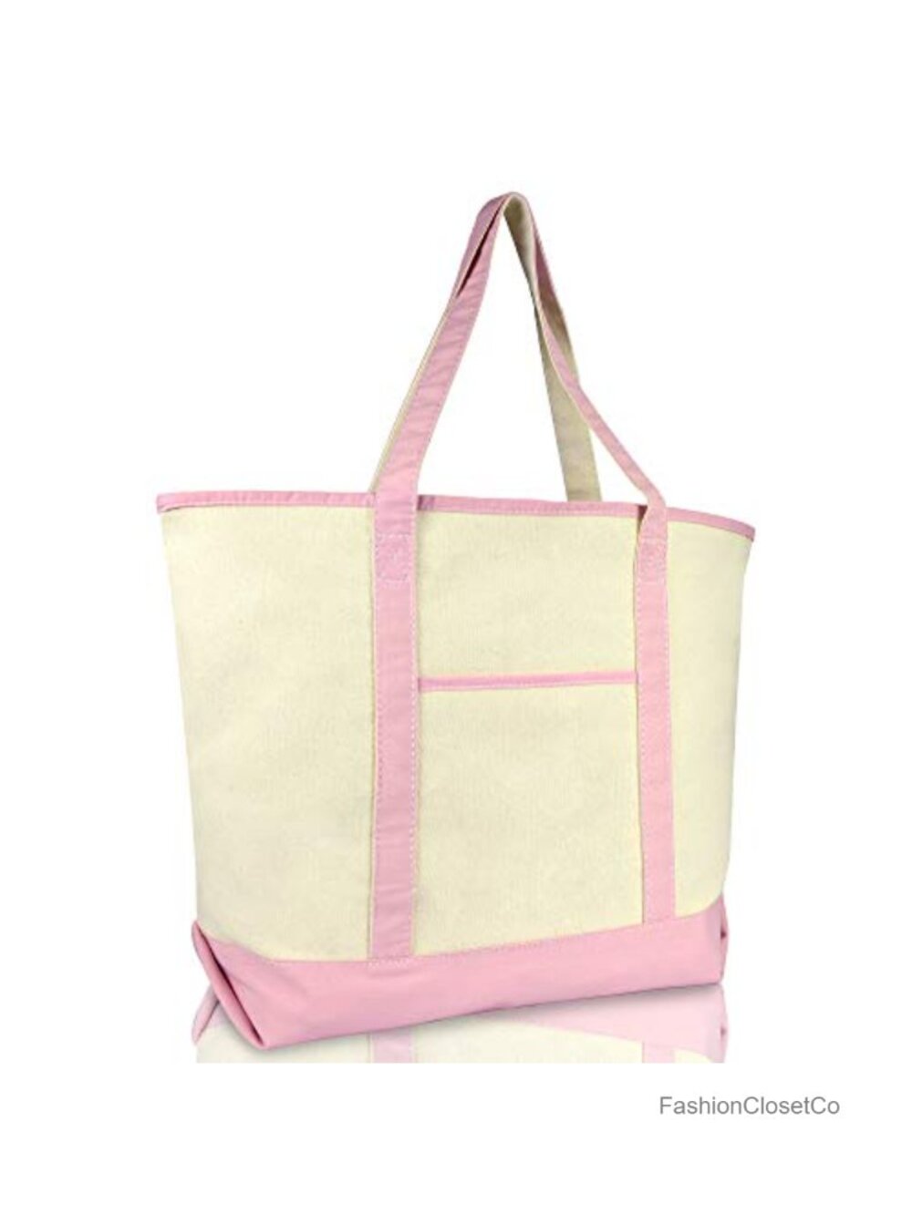 Large Heavy Duty Canvas Tote Bag with Inside Zippered Pocket